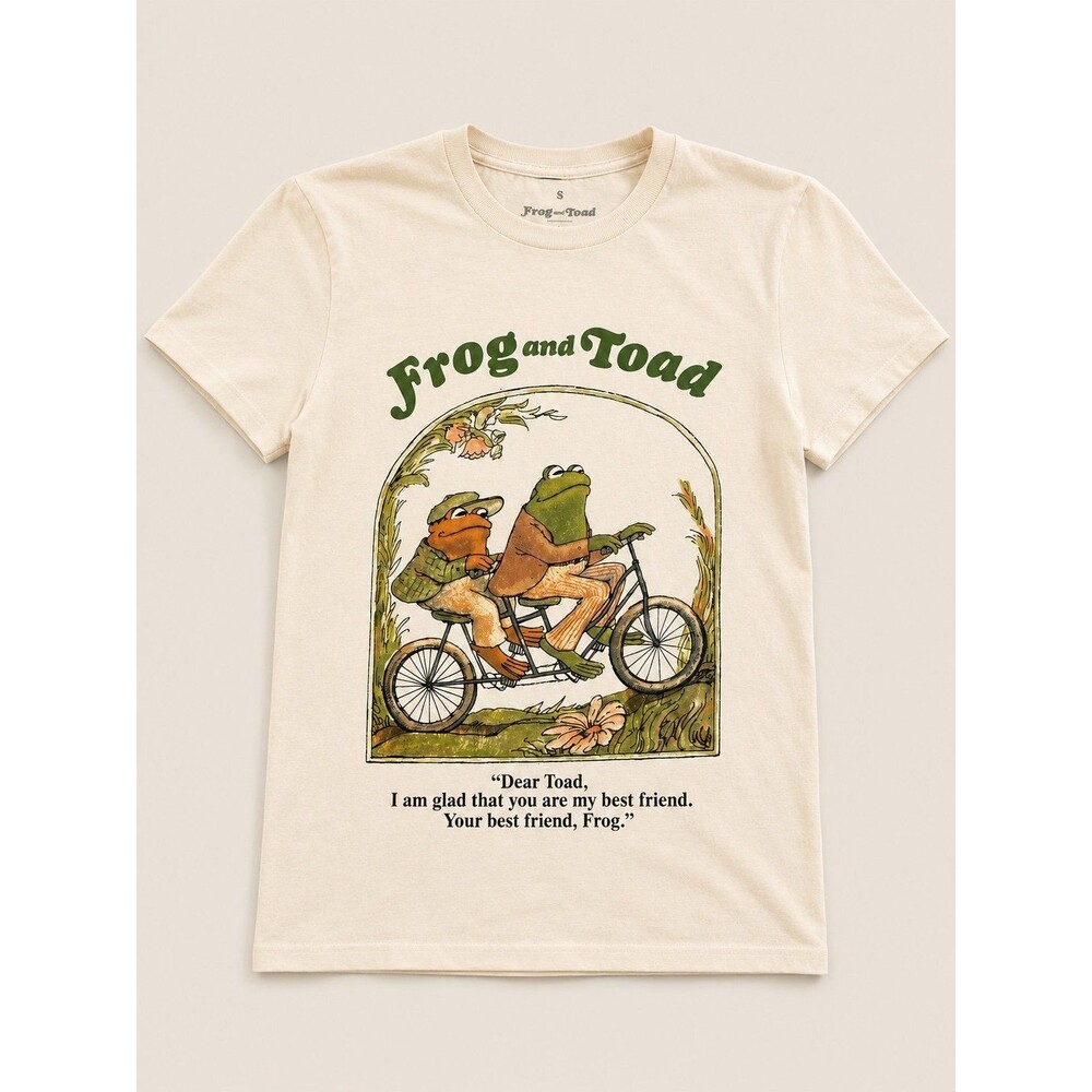 Frog and Toad Together Graphic Tee “Best Friend” Tandem Bike– Size Small